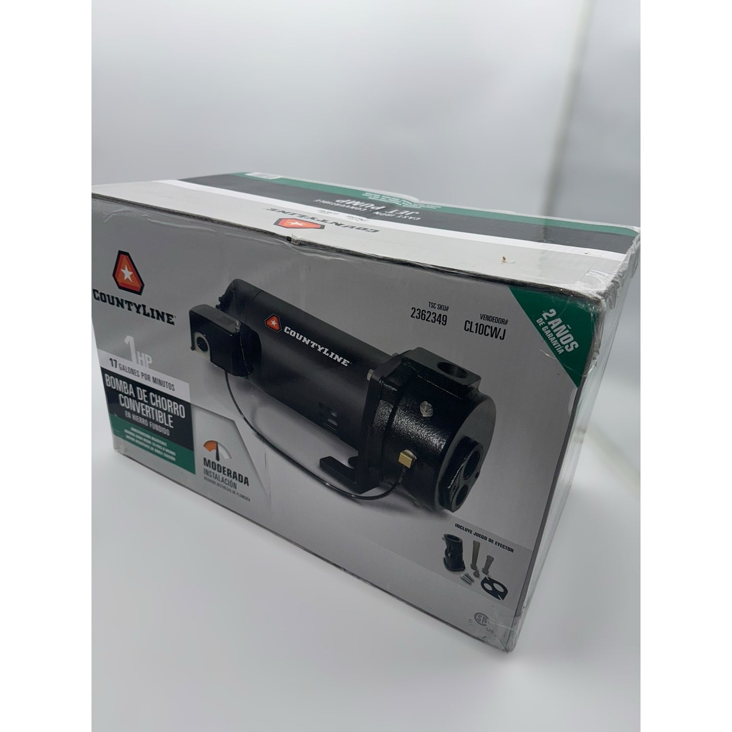 CountyLine 1 HP 115/230V Electric Cast Iron Deep/Convertible Well Jet Pump, 14.8 GPM