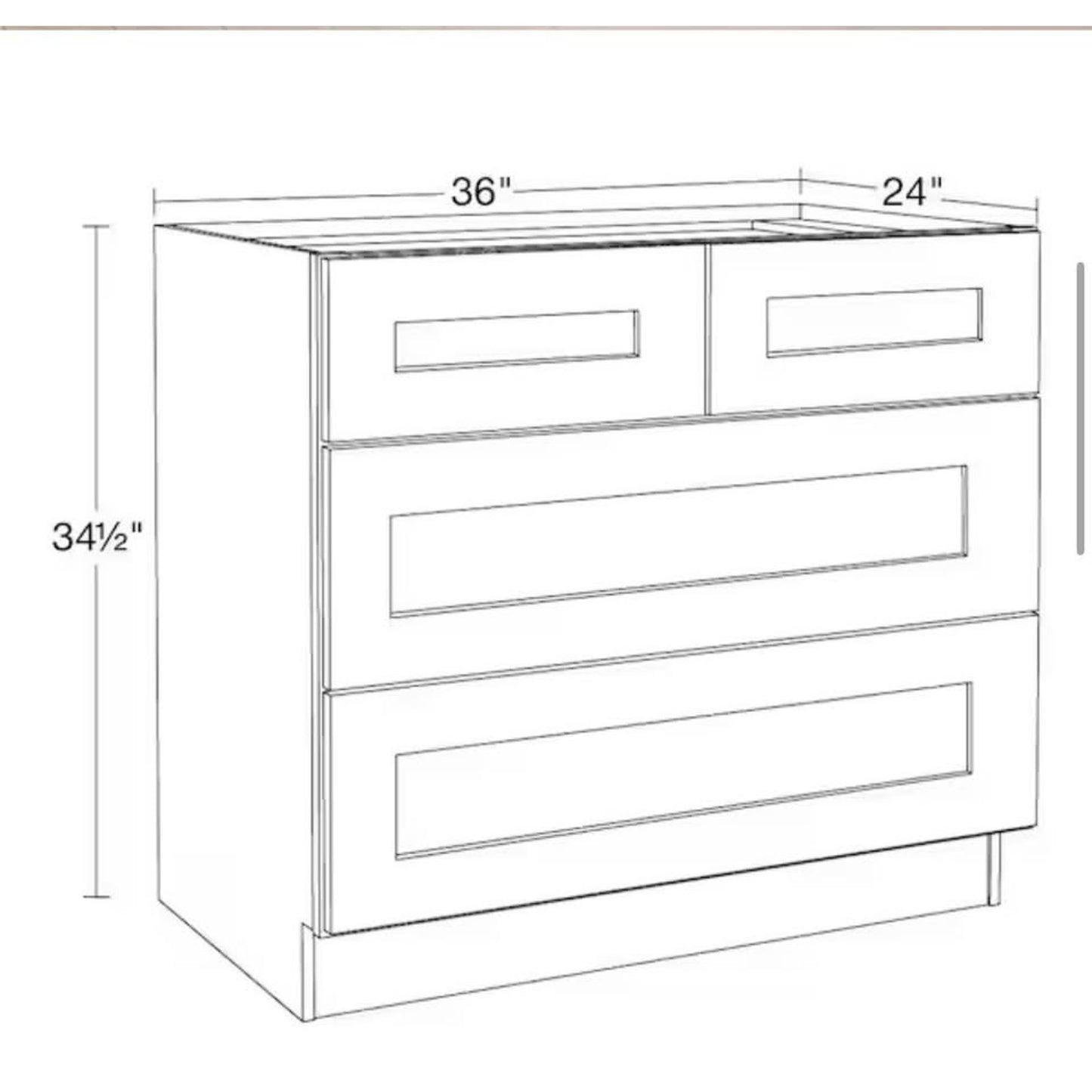 HomeDecorators Collection Newport 36 in. W Assembled Plywood Drawer Base Cabinet