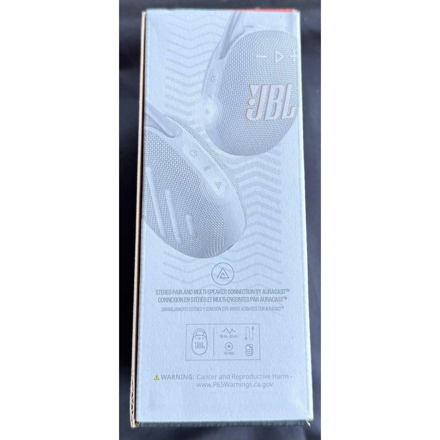 JBL Clip 5 Waterproof Portable Rechargeable Bluetooth Speaker- White! NEW IN BOX