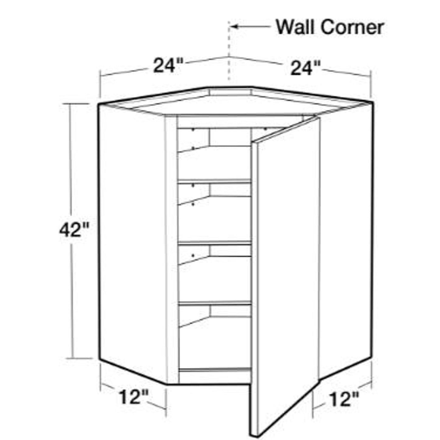 Angle Corner Wall Cabinet 24" W X 12" D X 42" H Newport Mythic Blue Home Decorators Collection!