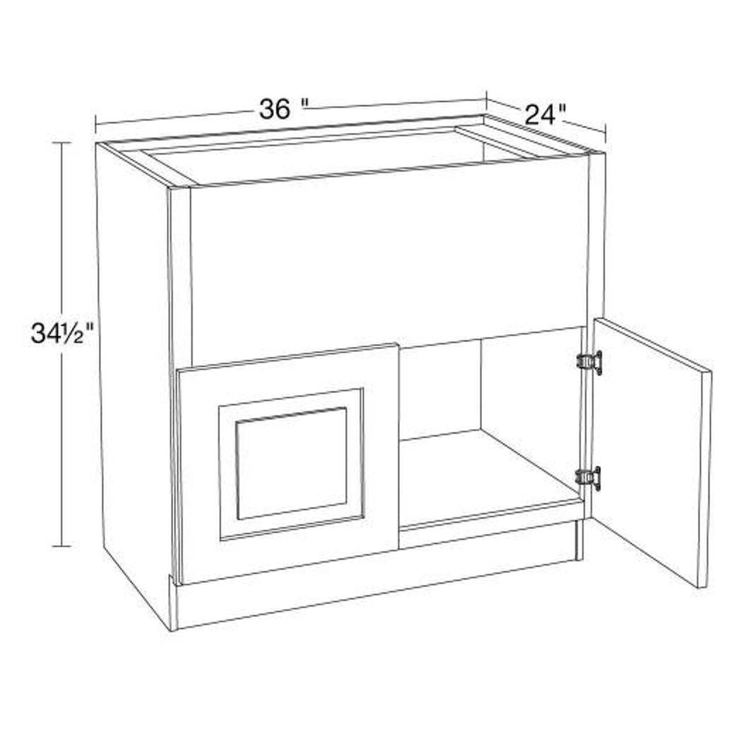 Home Decorators Collection Newport 36 in. W Assembled Plywood Farm Sink Base Cabinet in Mythic Blue