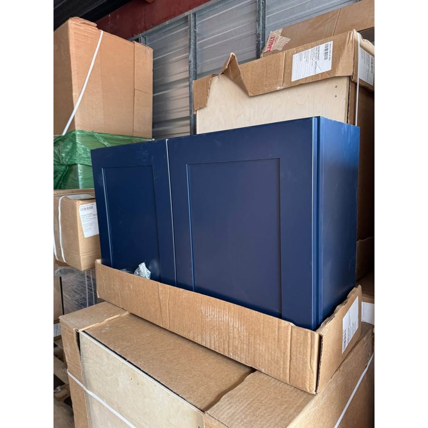 CUSTOM CABINETS BUILT OUT! NEWPORT MYTHIC BLUE BY HOME DECORATORS!