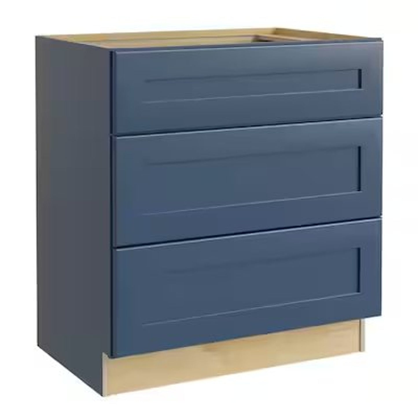 3 Drawer Base Kitchen Cabinet in Newport Mythic Blue with Soft Close From Home Decorators