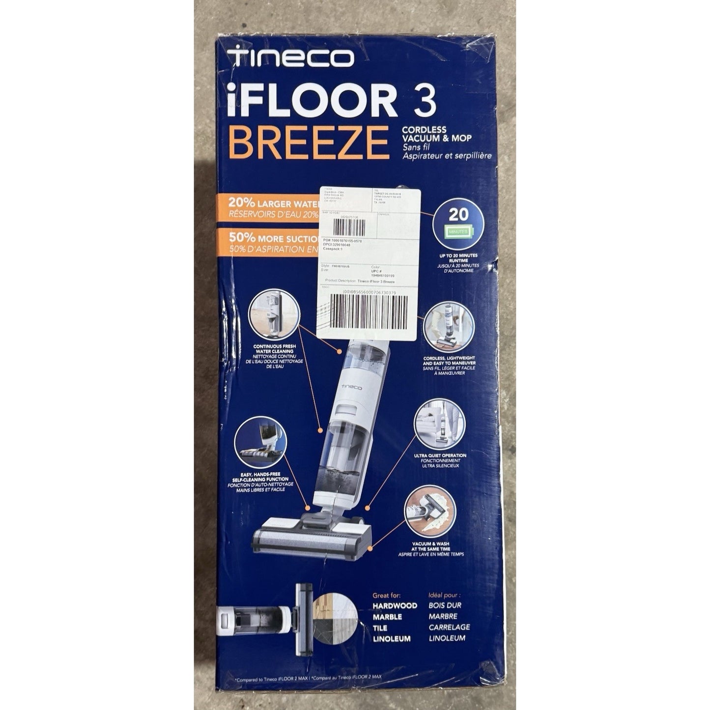 Tineco iFloor 3 Breeze Cordless WET DRY Vacuum Cleaner Washer Hard Floor Mop!NEW