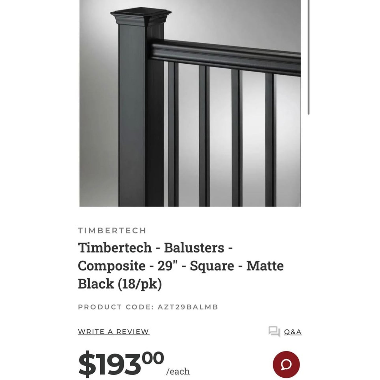 Timber tech Balusters For Deck Railing! 29" and 35" Sizes Available!