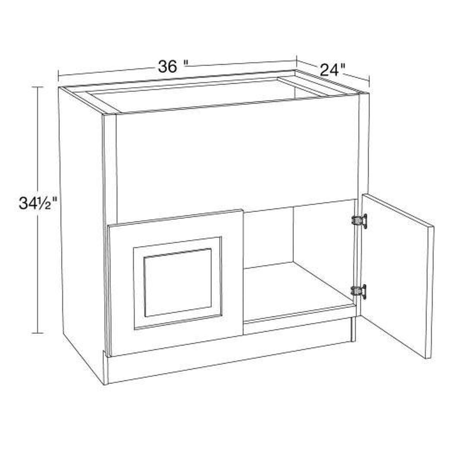 Home Decorators Newport 36 in. W Assembled Plywood Farm Sink Base Cabinet