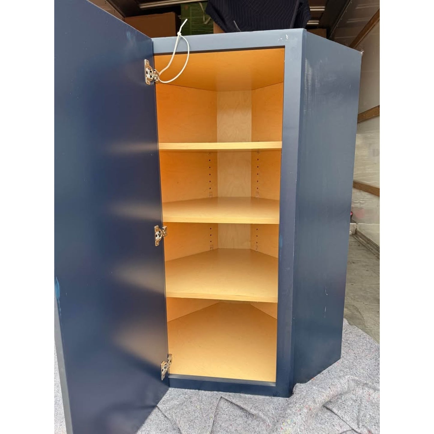 Angle Corner Wall Cabinet 24" W X 12" D X 42" H Newport Mythic Blue Home Decorators Collection!