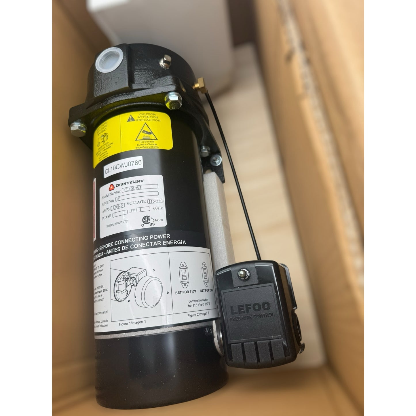 CountyLine 1 HP 115/230V Electric Cast Iron Deep/Convertible Well Jet Pump, 14.8 GPM