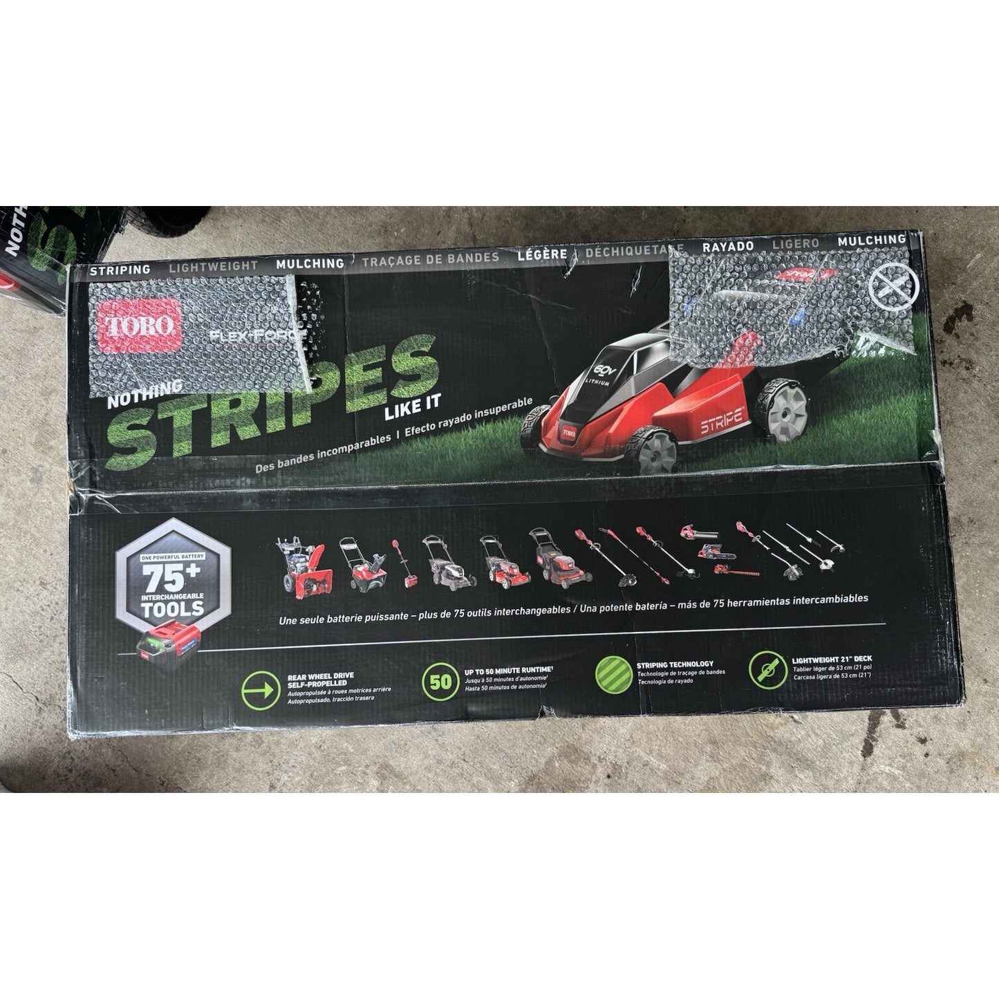 Toro Foldable 60-Volt 21-Inch Stripe Self Propelled Mower w/Headlights! NEW!