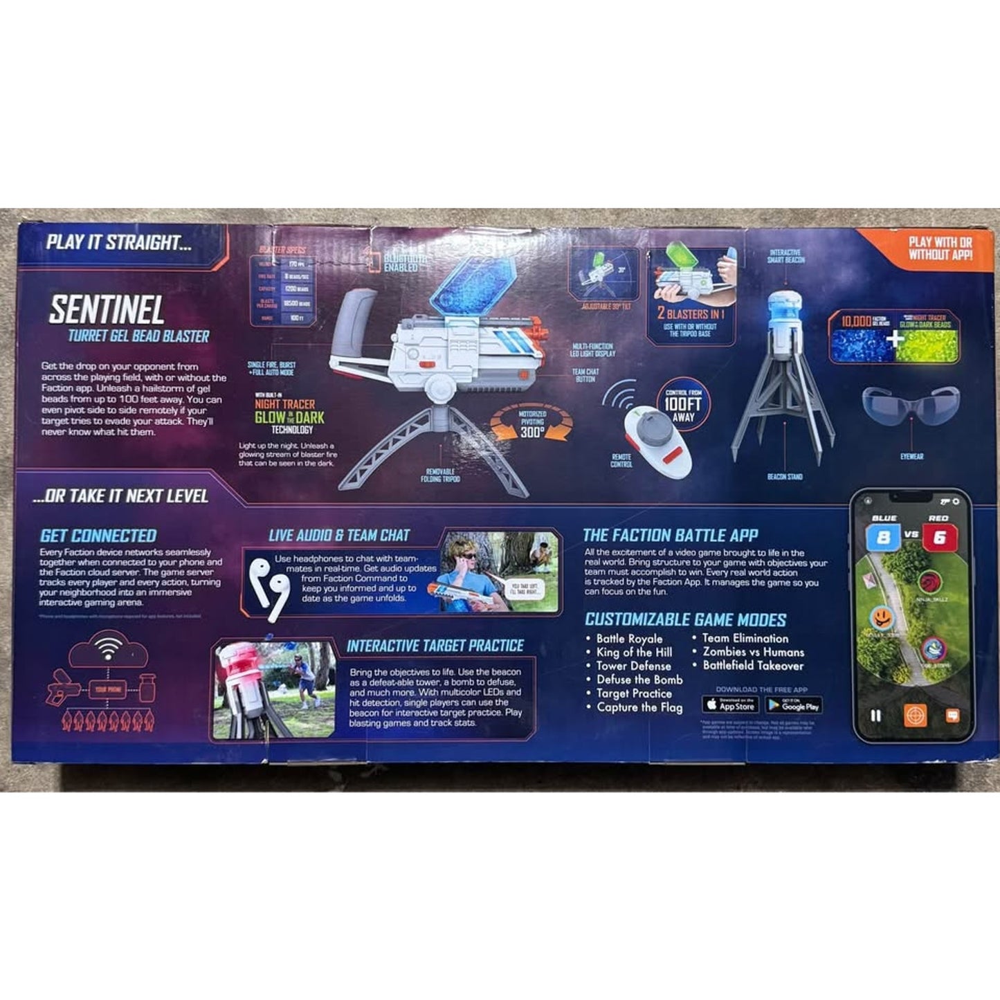 Faction Sentinel Turret Gel Bead Blaster! new in box!!
