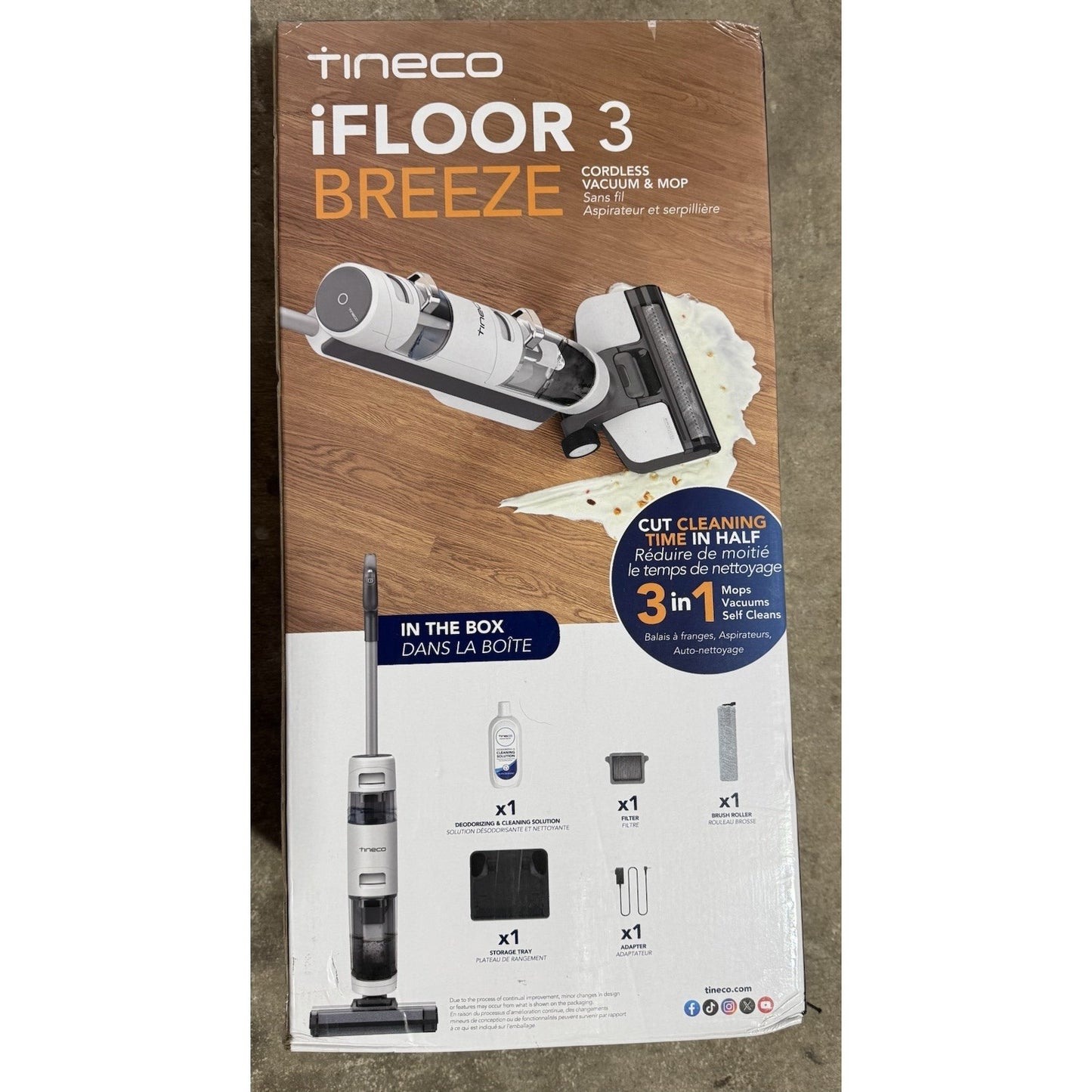 Tineco iFloor 3 Breeze Cordless WET DRY Vacuum Cleaner Washer Hard Floor Mop!NEW