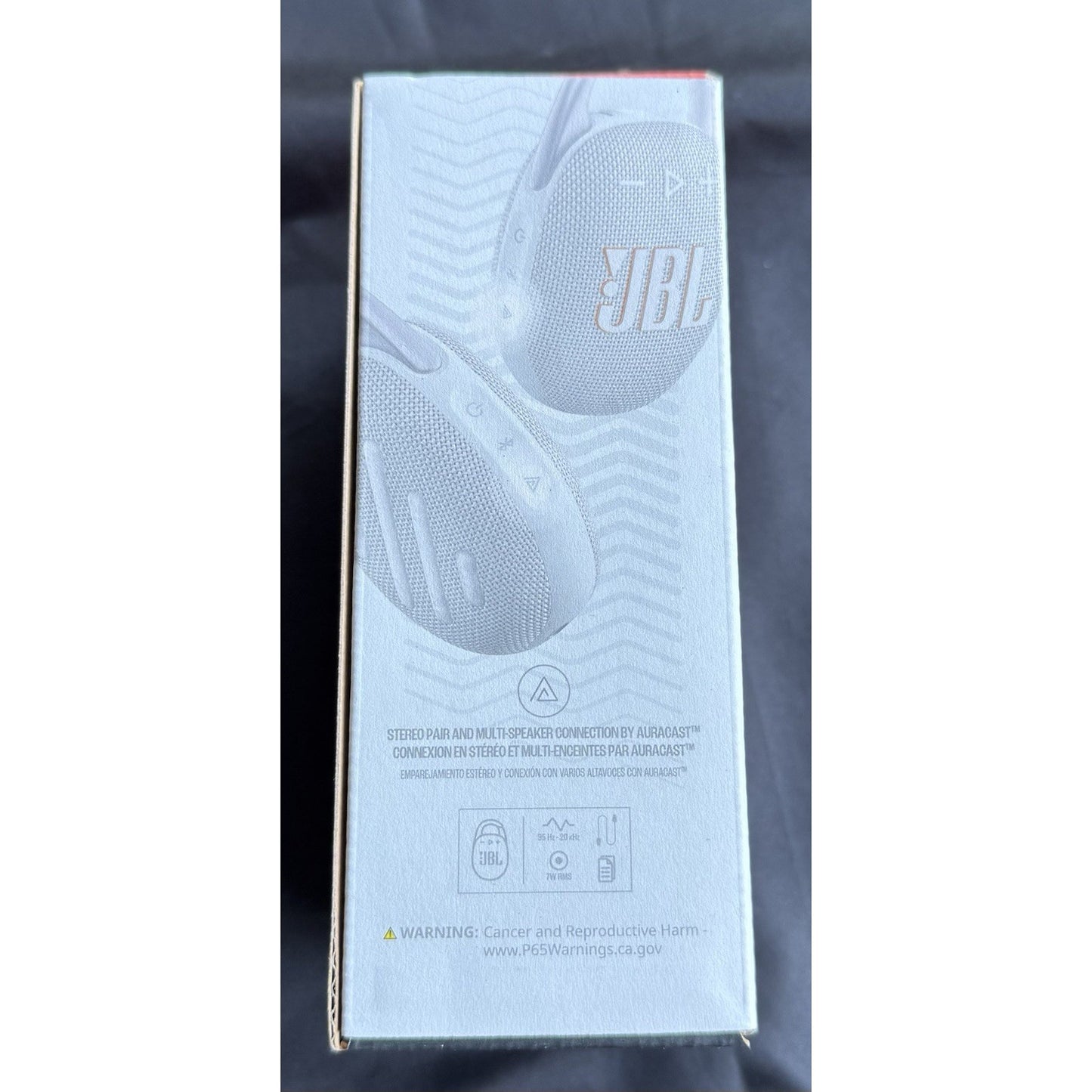 JBL Clip 5 Waterproof Portable Rechargeable Bluetooth Speaker- White! NEW IN BOX