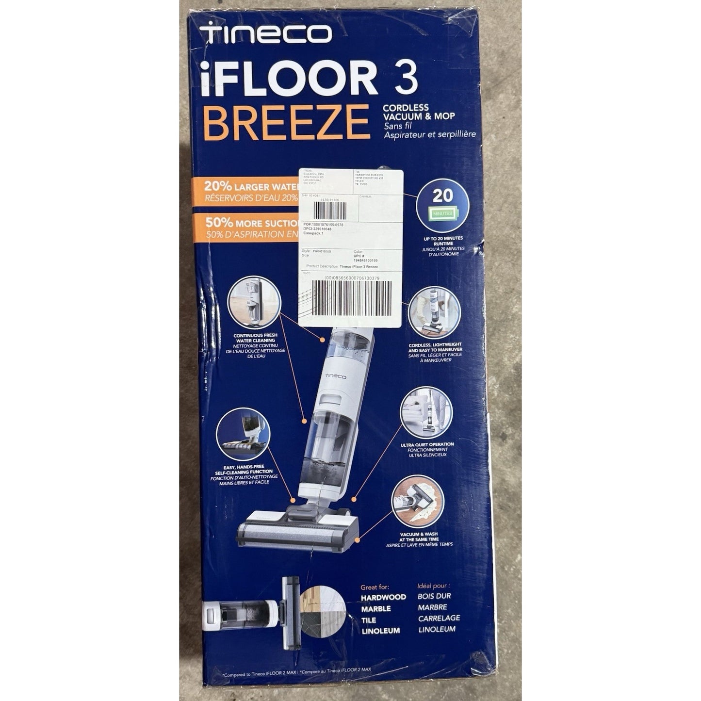 Tineco iFloor 3 Breeze Cordless WET DRY Vacuum Cleaner Washer Hard Floor Mop!NEW