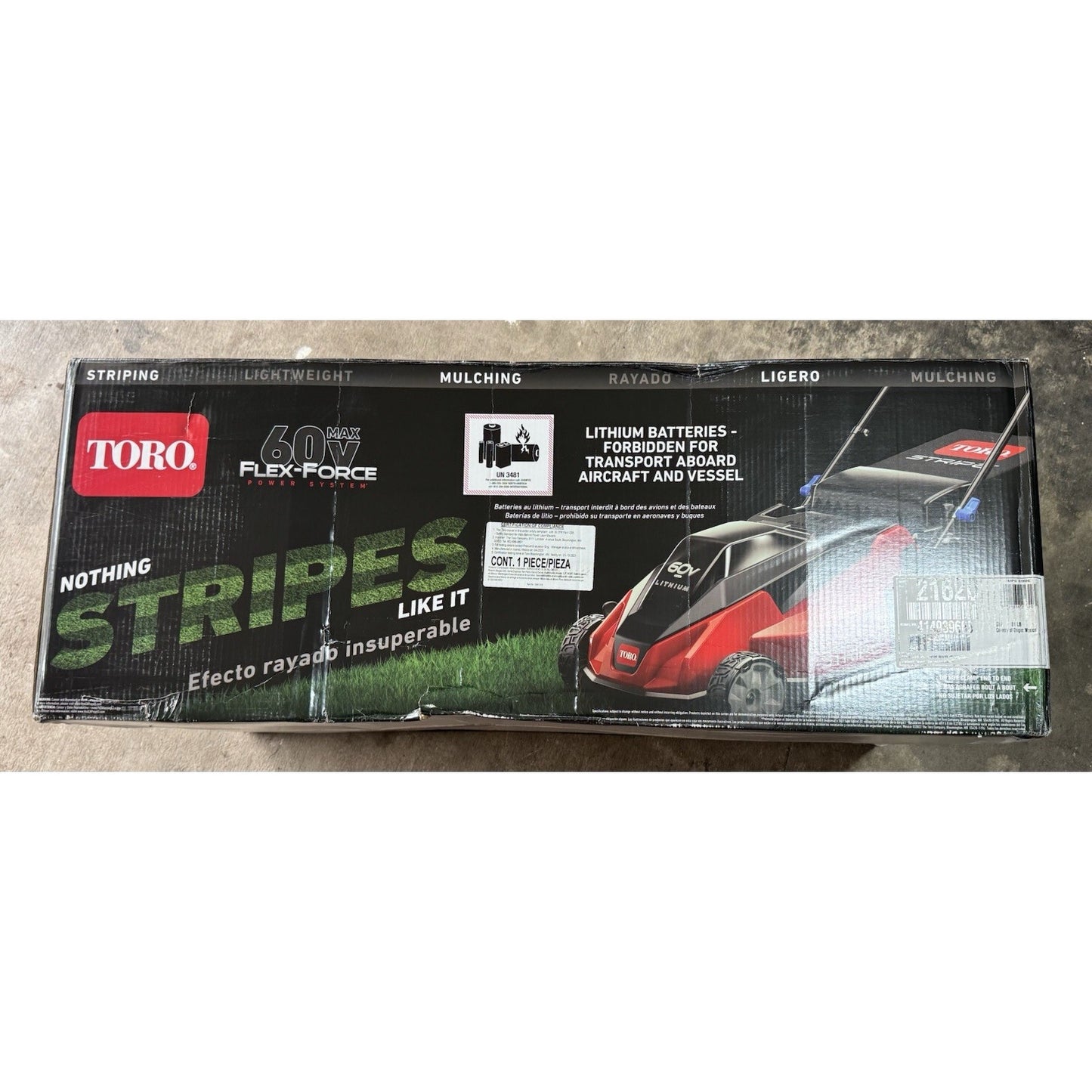 Toro Foldable 60-Volt 21-Inch Stripe Self Propelled Mower w/Headlights! NEW!