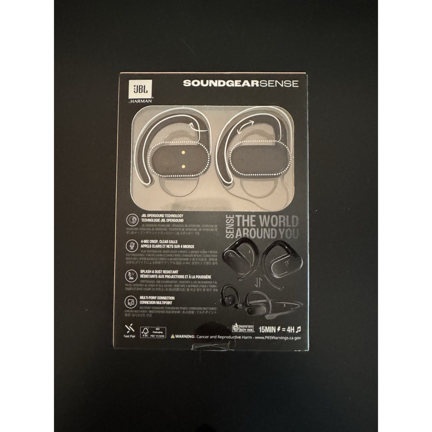 JBL SoundGear Sense Hybrid Open-Ear Headphones w/ Detachable Neckband - Black