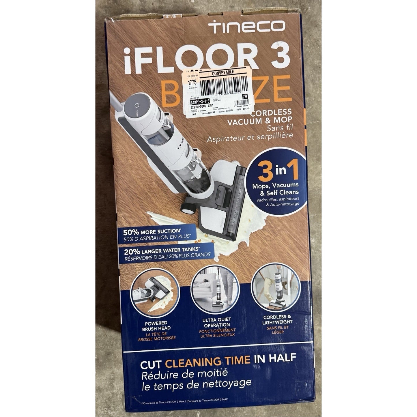 Tineco iFloor 3 Breeze Cordless WET DRY Vacuum Cleaner Washer Hard Floor Mop!NEW