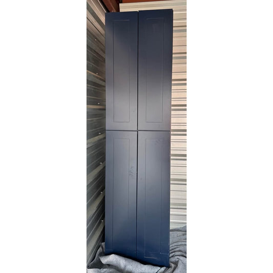 Tall Kitchen Cabinet Pantry with Roll out Drawers and Shelves, Home Decorators Newport Mythic Blue!
