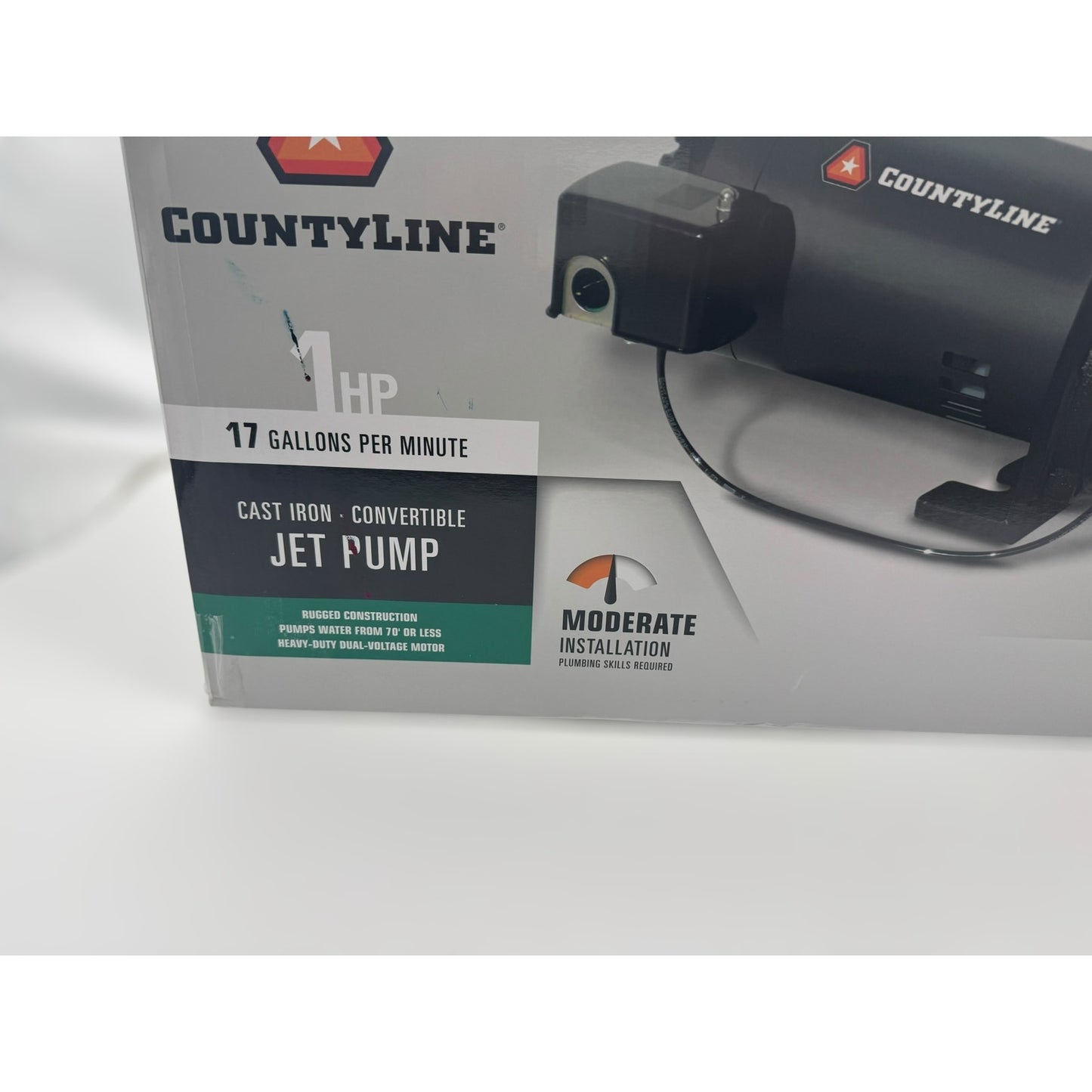 CountyLine 1 HP 115/230V Electric Cast Iron Deep/Convertible Well Jet Pump, 14.8 GPM