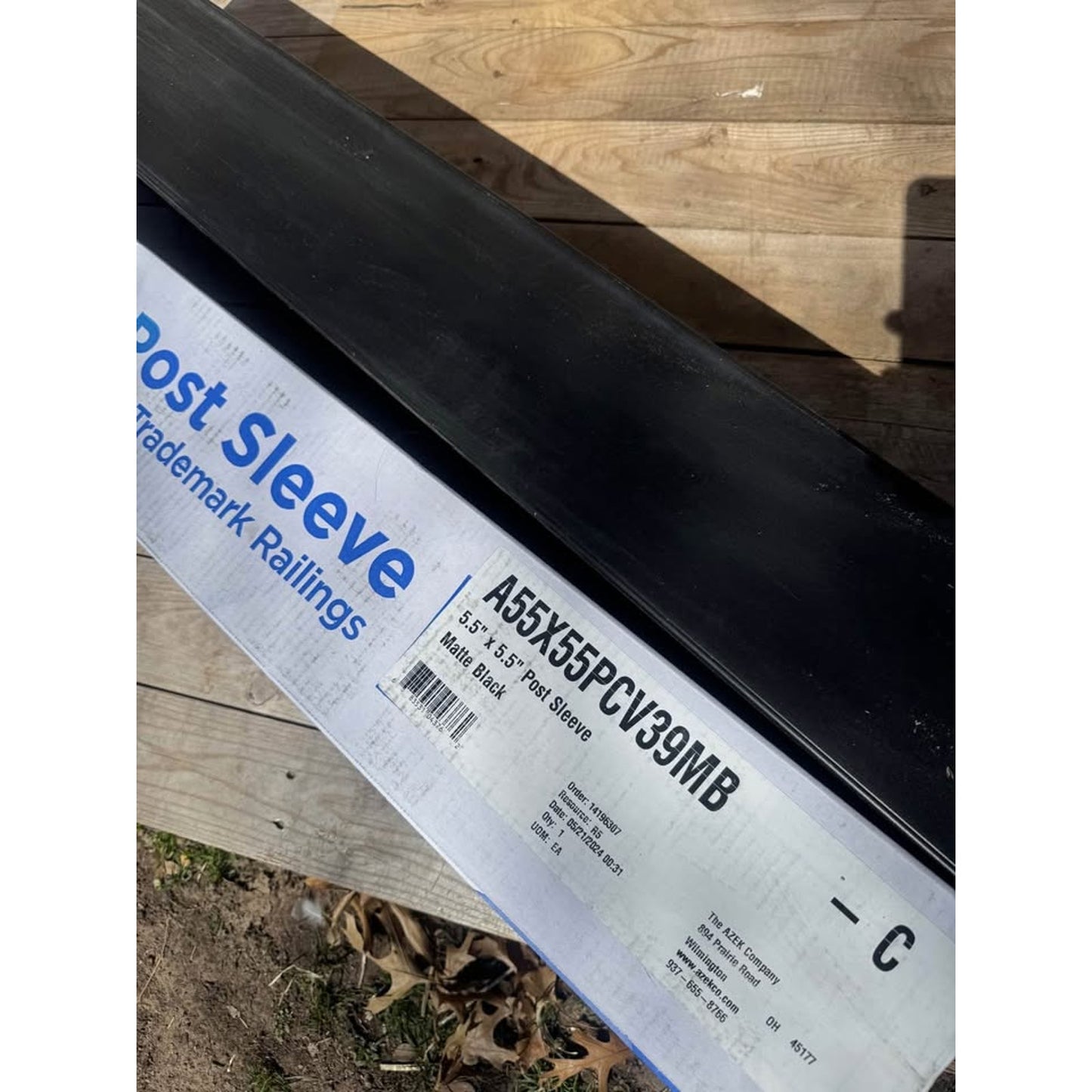 Azek Timbertech 39" Deck Railing Post Sleeves in Matte Black!