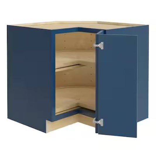 Corner Lazy Susan Base Kitchen Cabinet in Newport Mythic Blue From Home Decorators