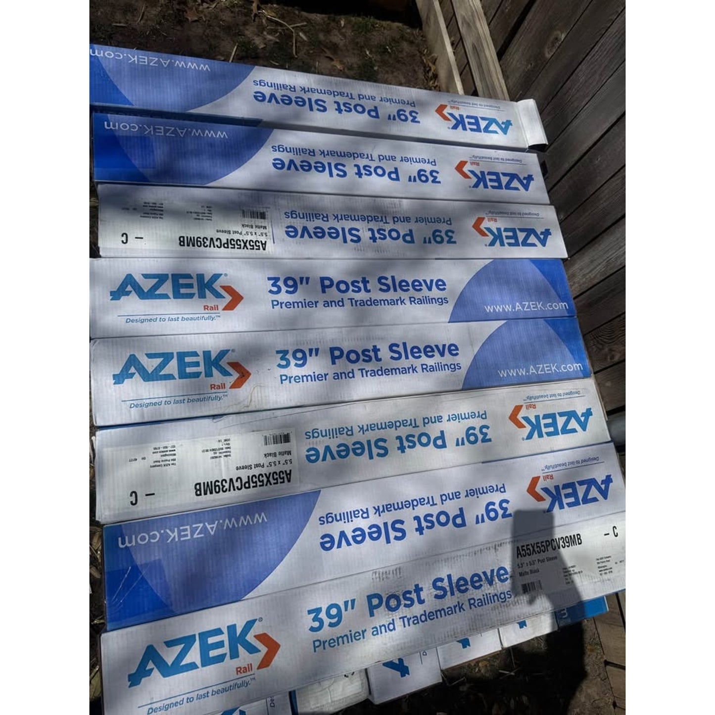 Azek Timbertech 39" Deck Railing Post Sleeves in Matte Black!