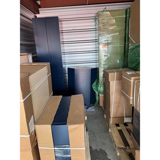 BRAND NEW!! Full Built Out Home Decorators Newport Mythic Blue Kitchen Cabinet Set!