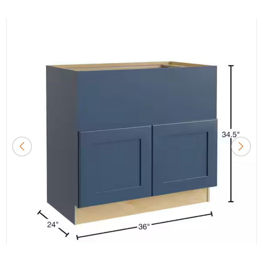 Home Decorators Newport 36 in. W Assembled Plywood Farm Sink Base Cabinet