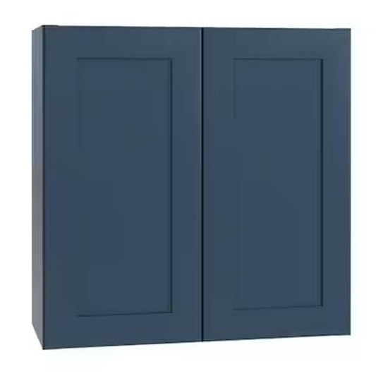 Assembled Plywood Wall Kitchen Cabinet in Mythic Blue with Soft Close
